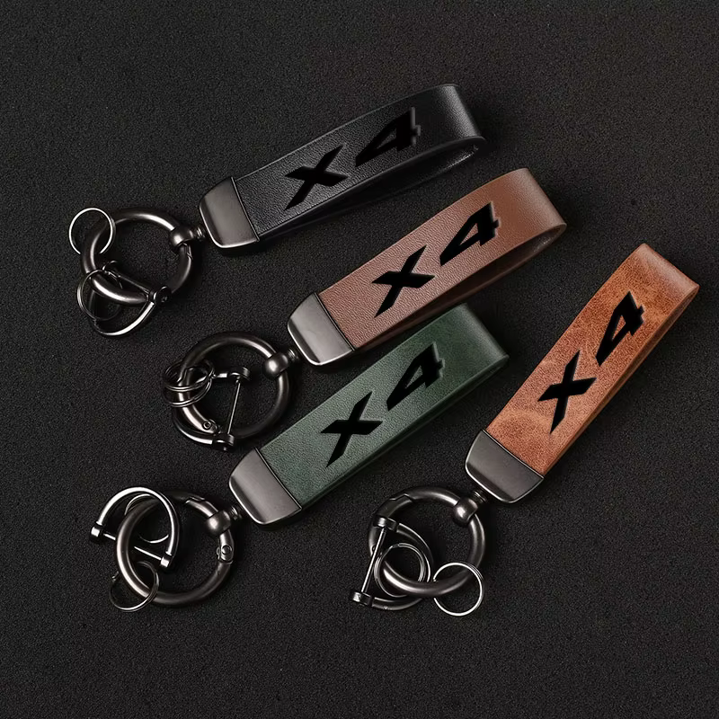 Porte-clés de voiture en cuir véritable pour BMW Tage