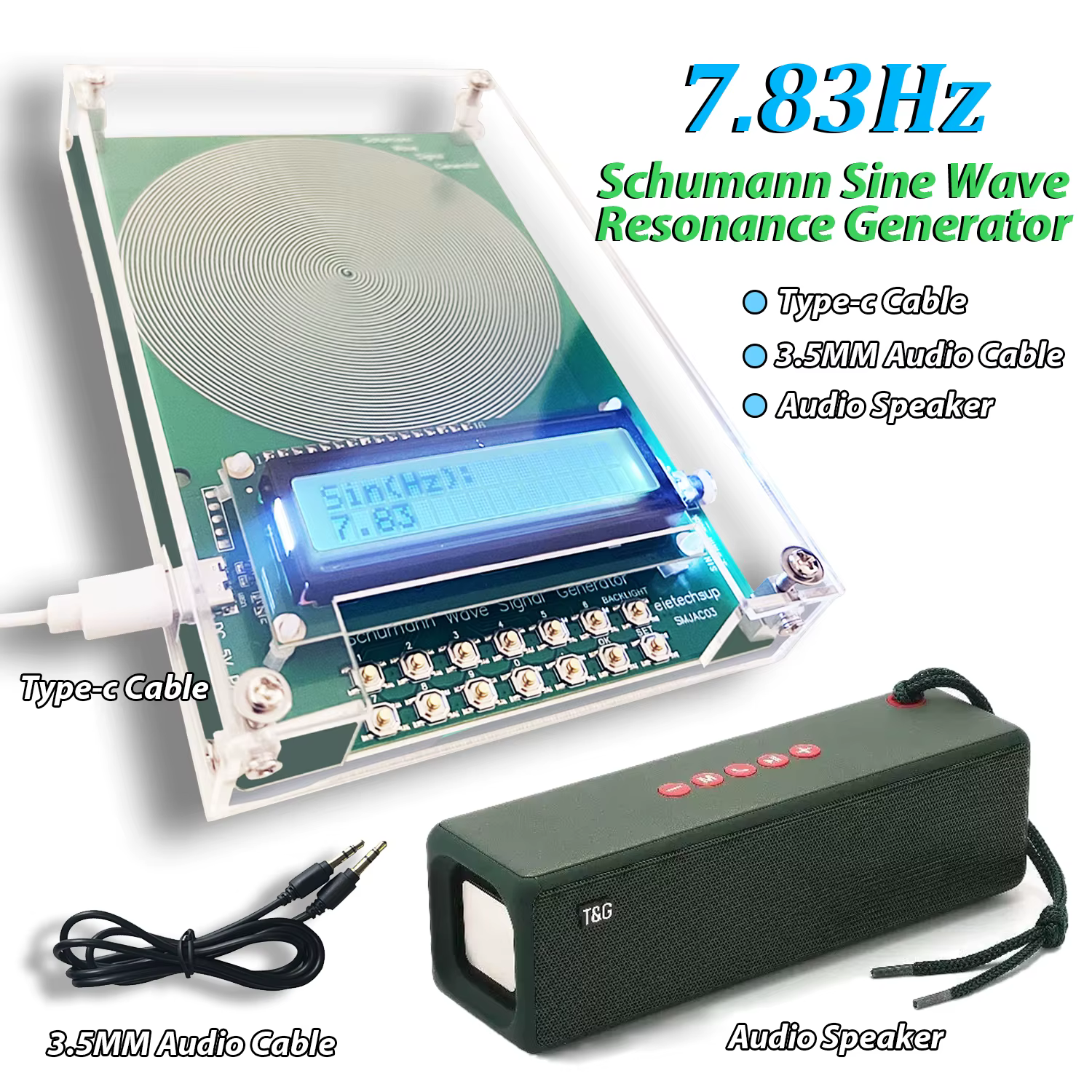 Résonateur Audio de générateur d'ondes d'impulsions à très basse fréquence de résonance Schumann de 0.01HZ ~ 100KHZ 7.83Hz