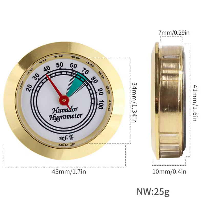 Hygromètre mécanique en laiton de 43 mm pour humidificateurs