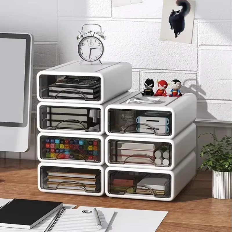 1 boîte de rangement pour bureau, tiroir à papeterie, boîte de tri pour cosmétiques, étagère de bureau pour articles divers, boîte de rangement de bureau