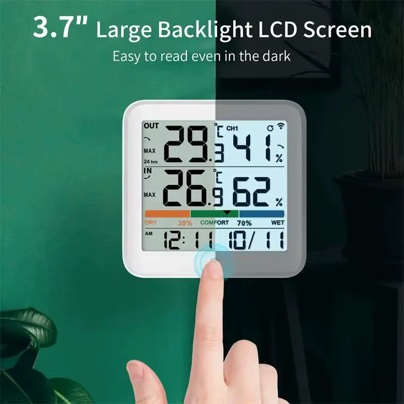 Thermomètre hygromètre numérique avec télécommande
