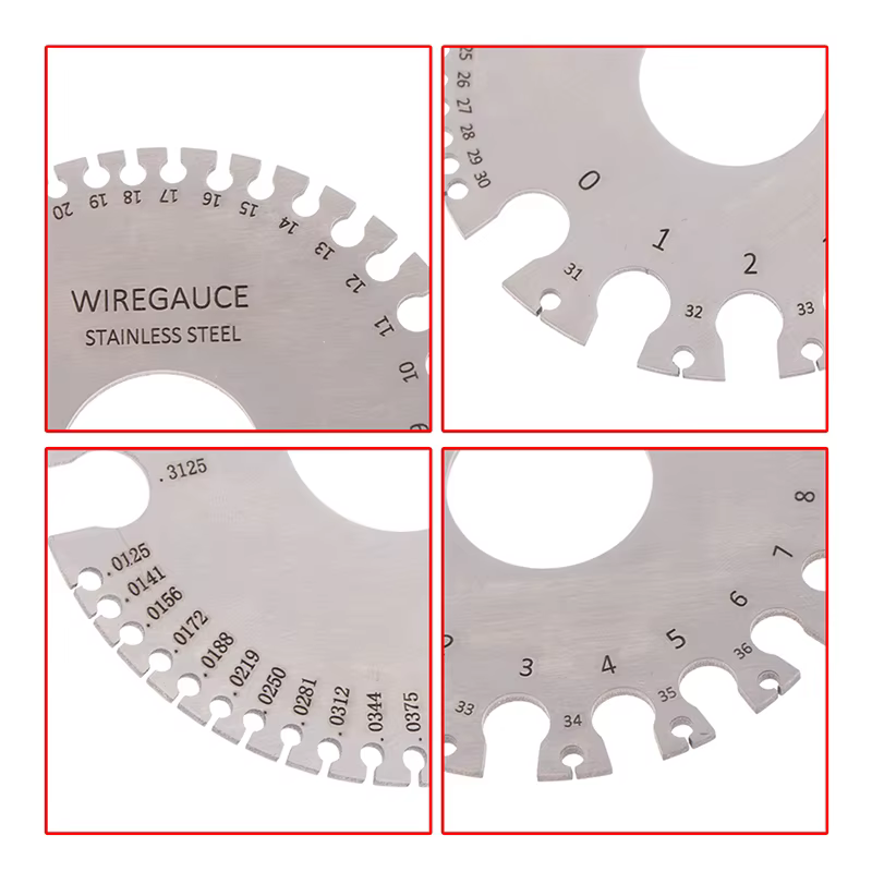 Nouveau jauge de mesure de diamètre de fil rond 0-36 AWG SWG en acier inoxydable pour inspection de soudure