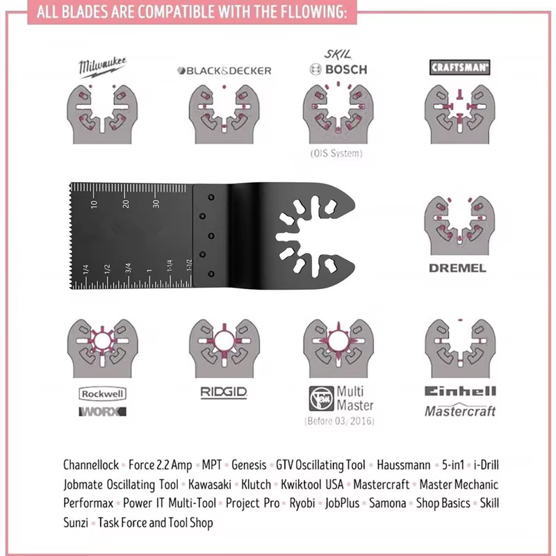 10 lames d'outils oscillants