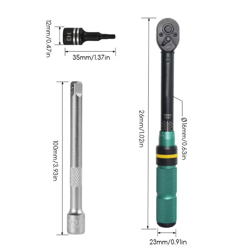 Jeu de clés dynamométriques de vélo 1/4 "2-24Nm double Direction