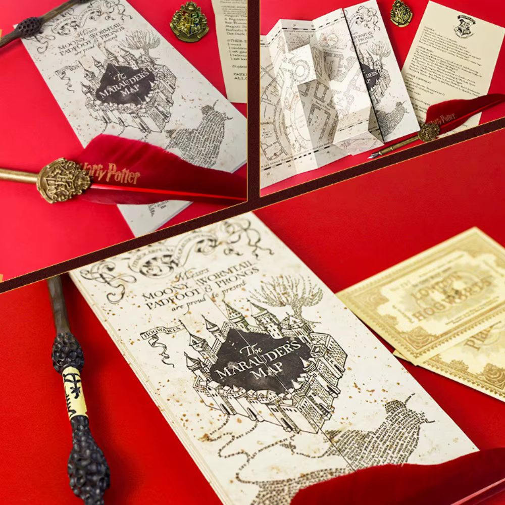 Véritable carte au trésor de Harry Potter Poudlard édition complète haute définition cartes de Marauder cadeau de