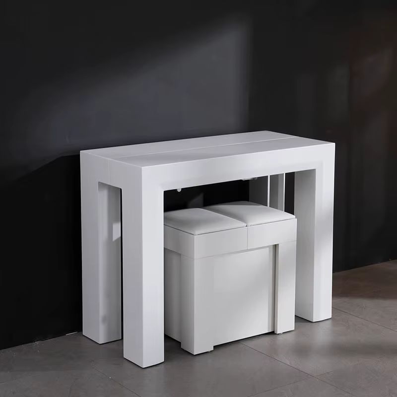 Table à Manger Télescopique Rectangulaire pour 8 Personnes, Petit Ménage Simple, Table Invisible