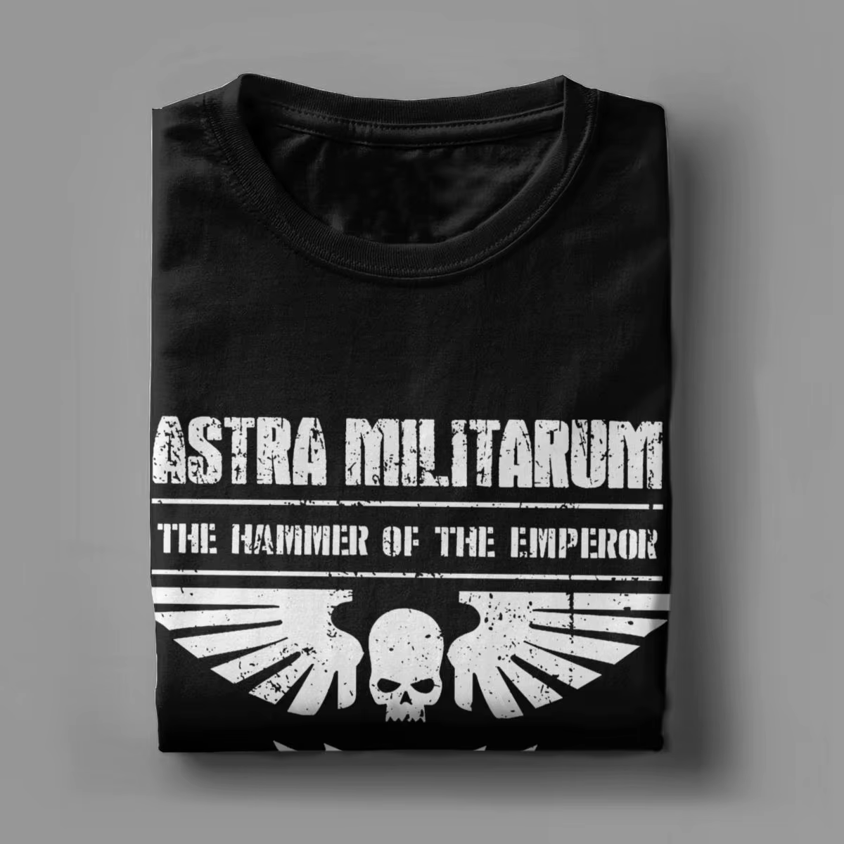 T-shirt ras du cou humoristique en coton pour homme, vêtement imprimé avec le marteau de l'empereur Astra Militarum et la garde impériale