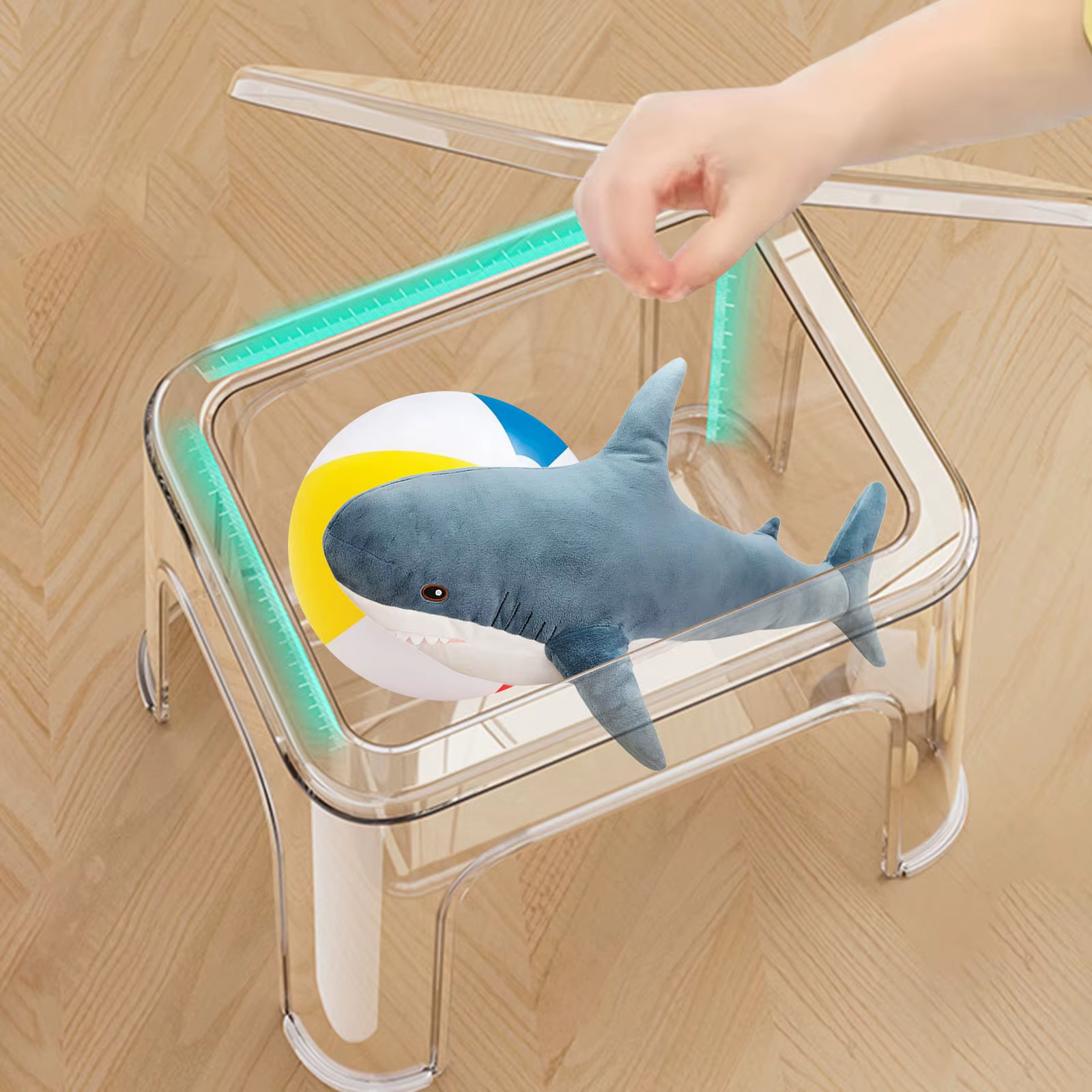 Escabeau de rangement pouf Stable repose-pieds tabouret Transparent repose-pieds tabouret à langer pour le linge domestique salon