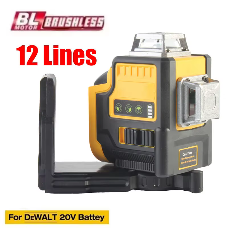 Pour DeWALT 20V 18V batterie niveau Laser 12 lignes 3D faisceaux verts horizontaux et verticaux compteur