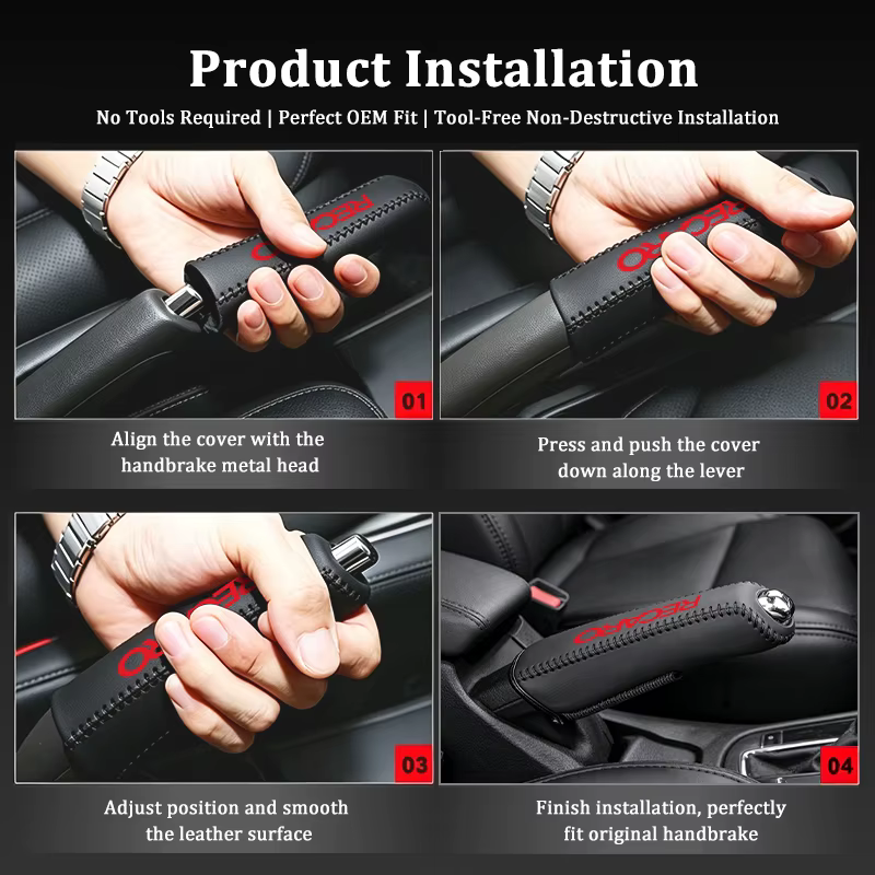 Housse de protection pour frein à main de voiture, poignées de frein à main pour Recaro