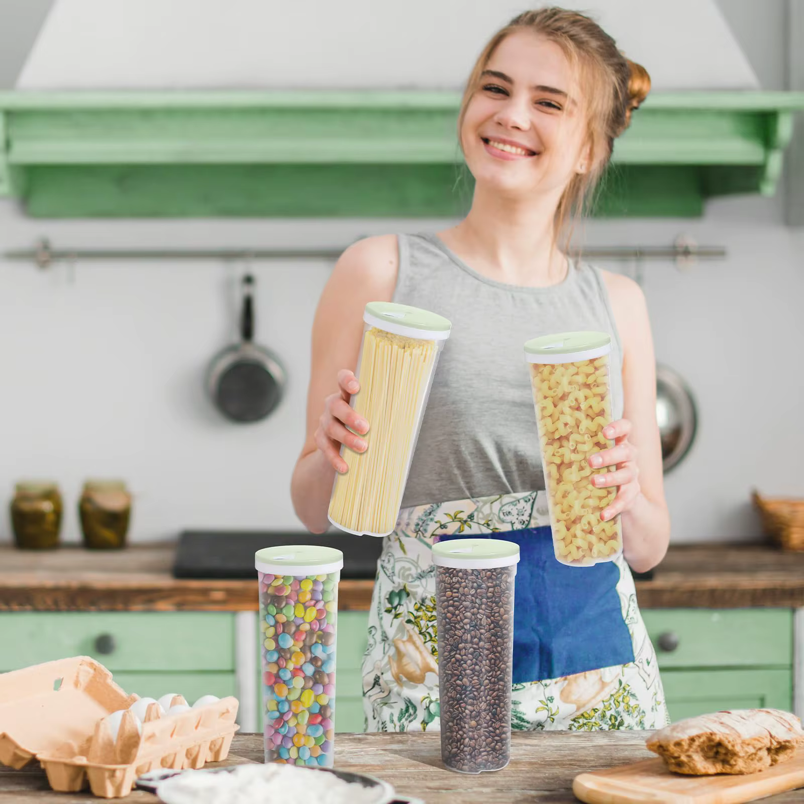 Boîte de rangement quantitative divisée en plastique de qualité alimentaire pour la cuisine