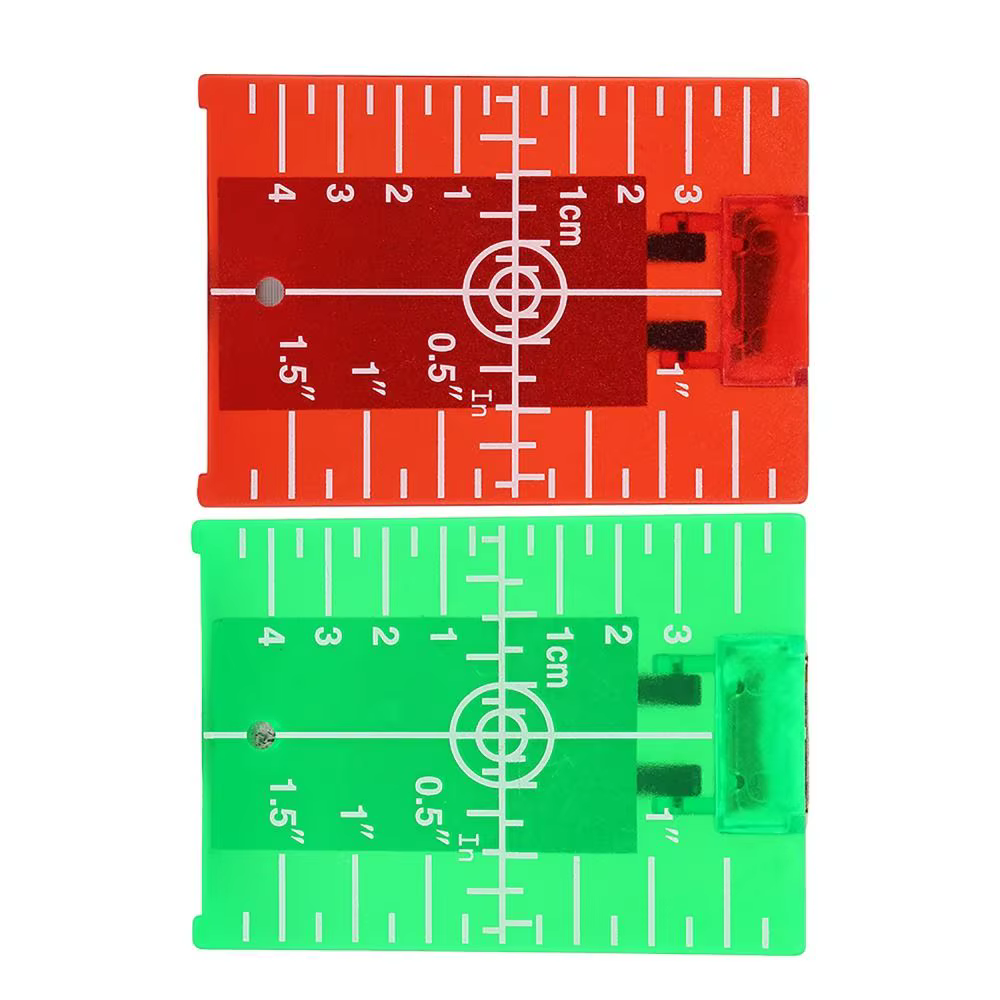 2 pièces Plaque de visée laser rouge/vert à double échelle verticale/horizontale