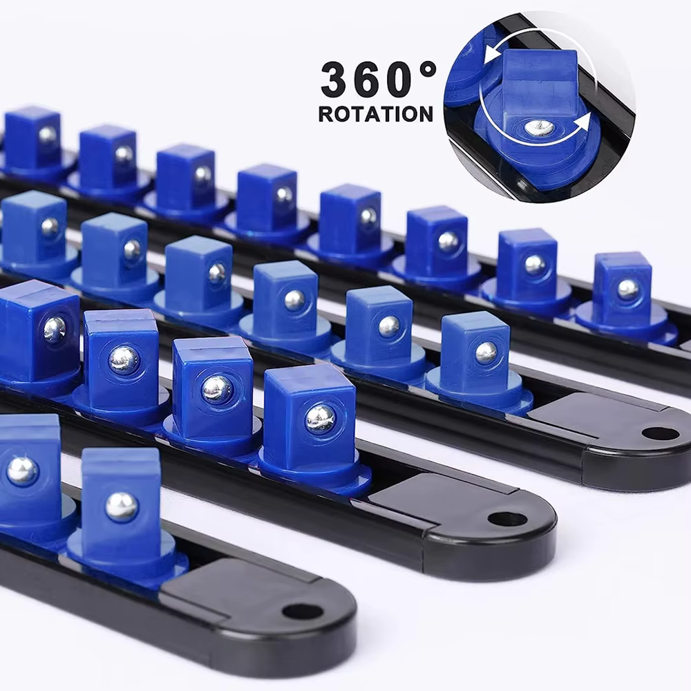 1 pièce 360 ° Organisateur de douilles pivotantes 1/4 3/8 1/2