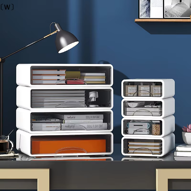 MaveraW Caja en plastique Organisateur de bureau Tiroir Boîte de rangement de maquillage Conteneur de bijoux empilable