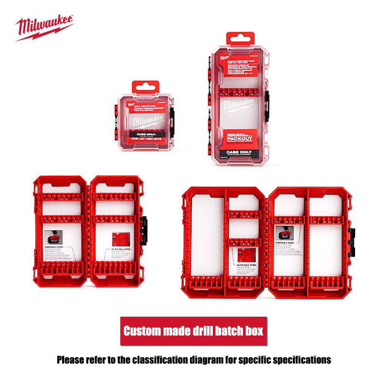 Boîte de rangement Milwaukee personnalisable pour embouts