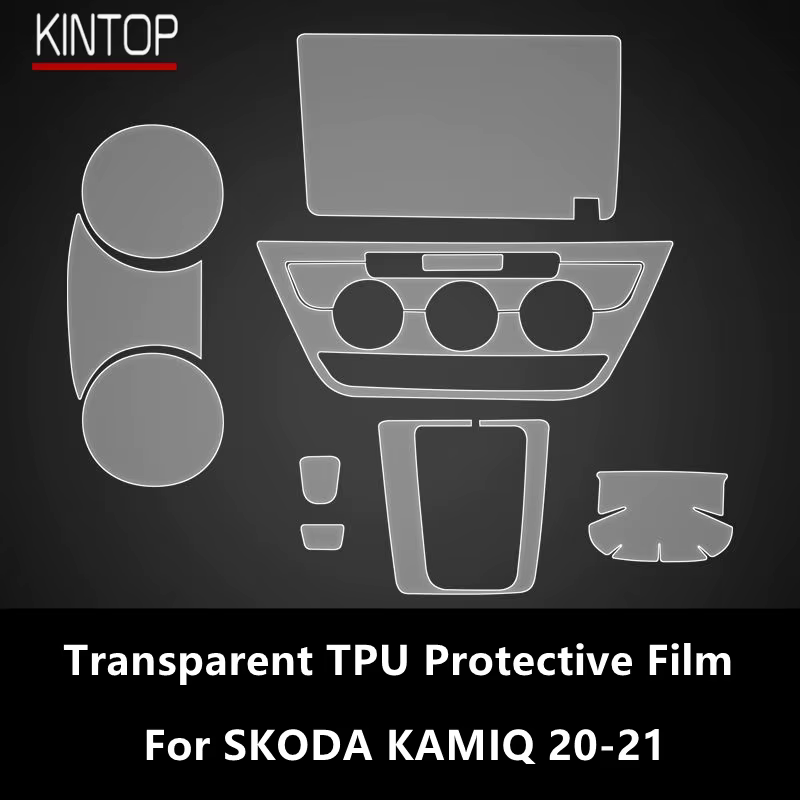 Pour SKODA KAMIQ 20-21 Console centrale intérieure de voiture Film de protection Transparent en TPU