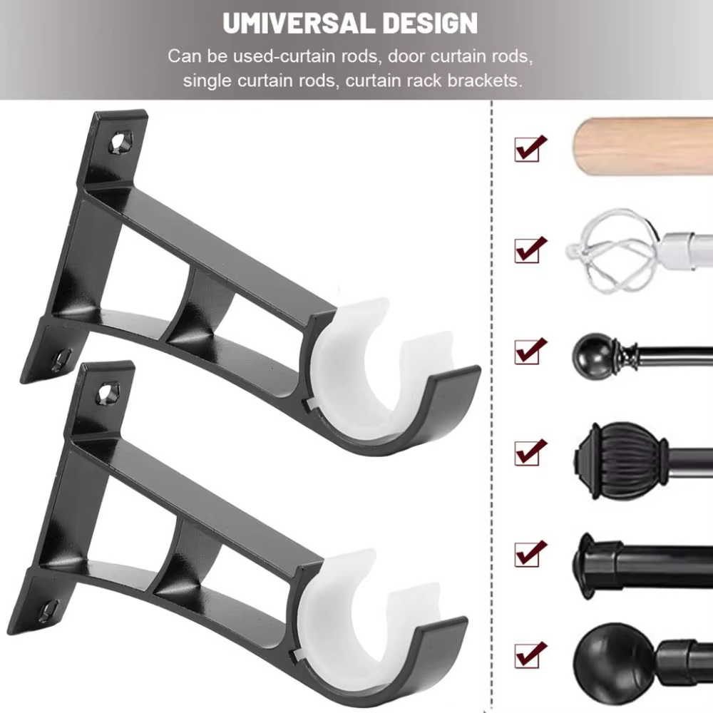 Nouveau Support de tringle à rideau en alliage d'aluminium avec vis