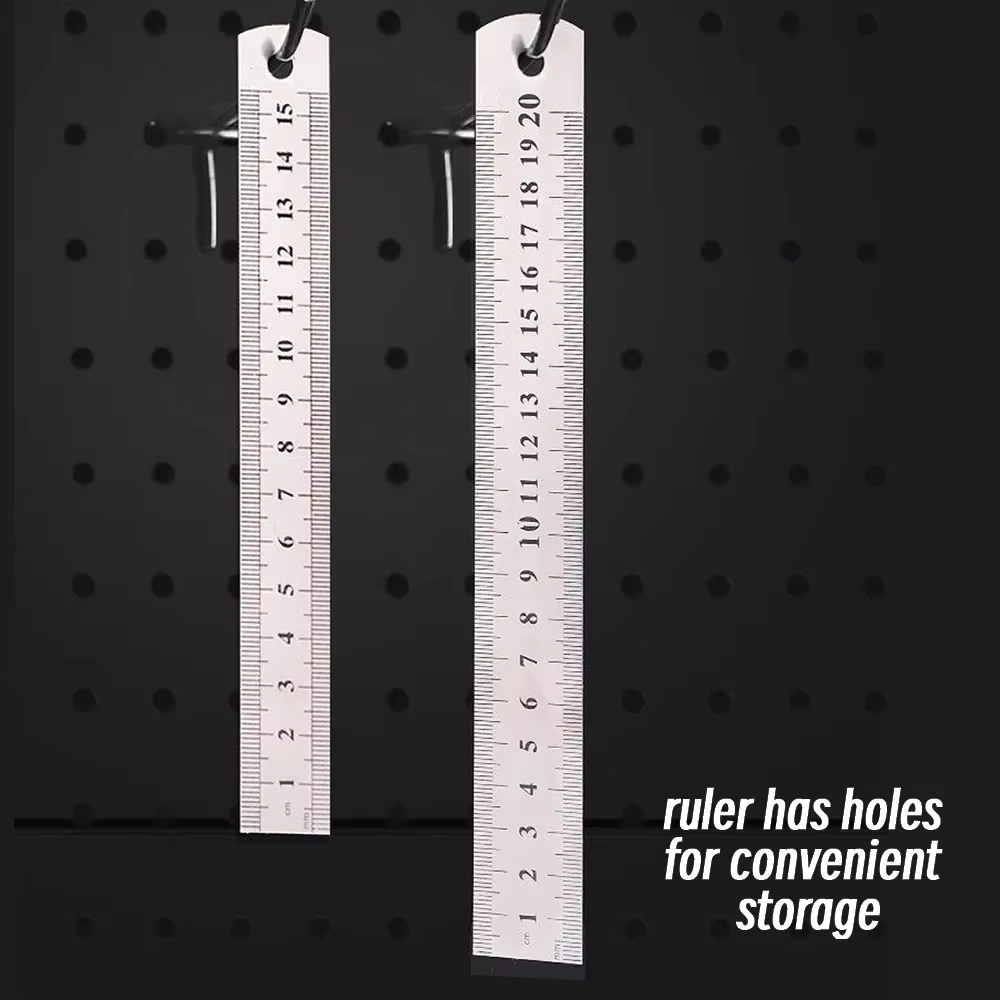 Règle droite en métal en acier inoxydable 10P 15-30cm