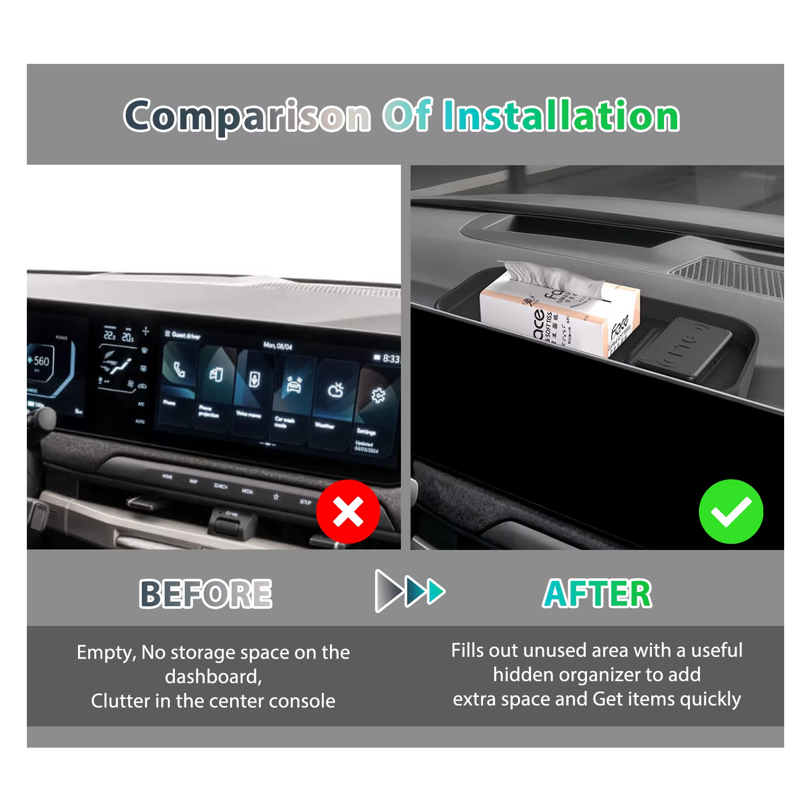 RUIYA pour Kia EV3 GT Line GT 2024 2025 2026 2027 Boîte de rangement pour console centrale de voiture Rangement intérieur pour voiture Accessoires Kia EV3 2025