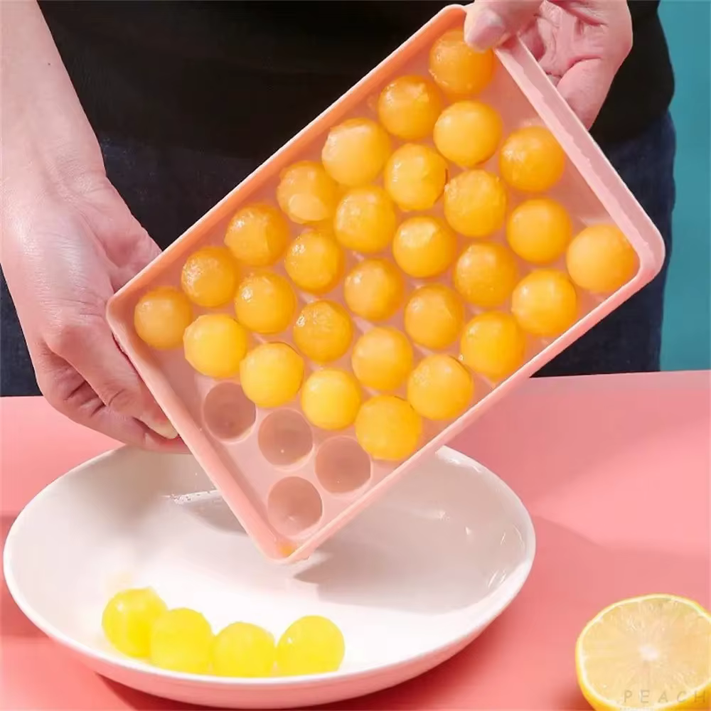 Plateau à glaçons rond 3D avec couvercle