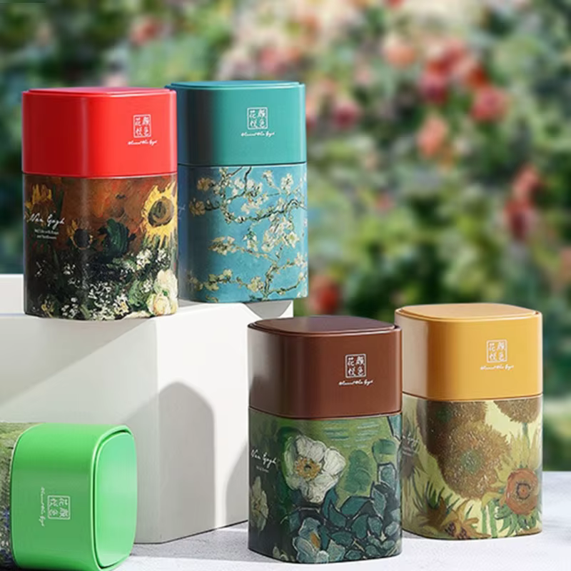 Pot à thé élégant, boîte à thé en métal pour le stockage du thé en vrac