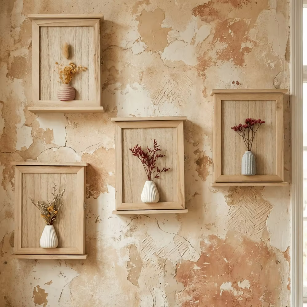 Boîte de rangement murale en bois pour clés