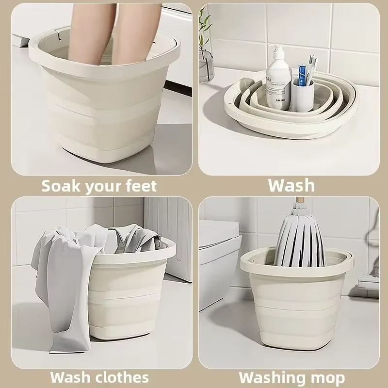 Seau pliable de 10L avec seau en Silicone pliable solide