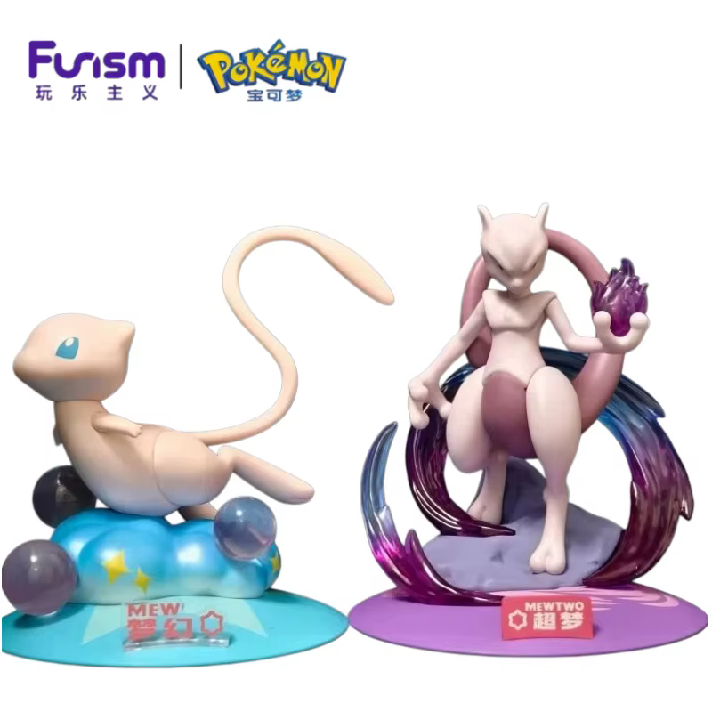 En stock, figurines originales Funism×Pokemon Mew et Mewtwo, petite taille, collection de modèles, décoration, jouets surprise, figurines
