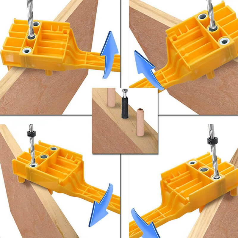 Guide de perçage portatif pour chevilles pour le travail du bois et outil de scie cloche