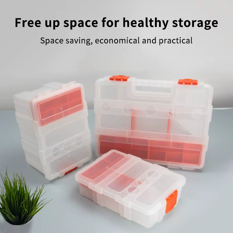 Boîte de rangement portable multi-compartiments pour matériel