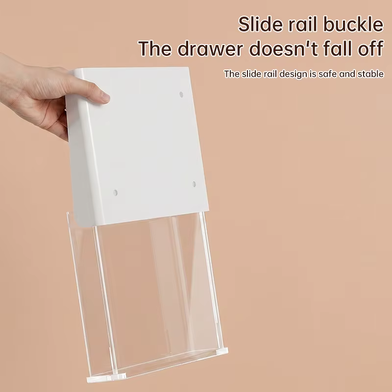 Tiroir de rangement sous le bureau, auto-adhésif, sans perçage, boîte organisatrice cachée pour le bureau et la maison [grande taille]