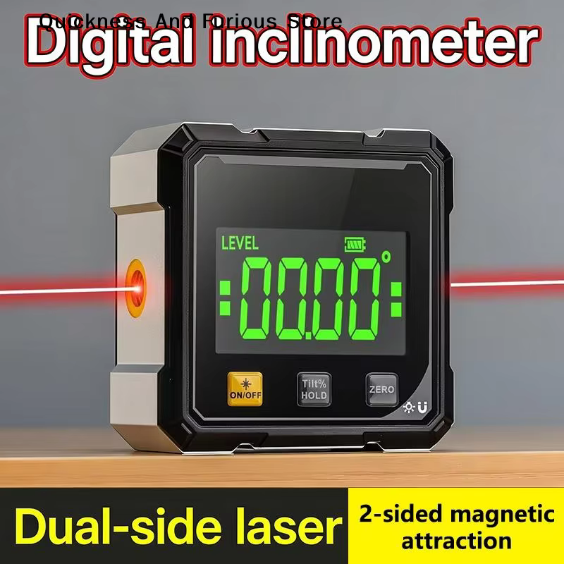 【T】 Instrument laser à affichage numérique magnétique 4 faces