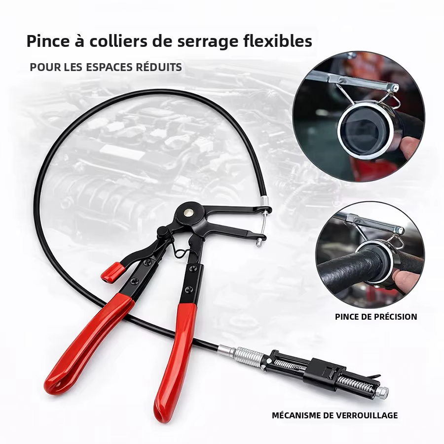 Pince de serrage pour colliers de serrage de tuyaux pliables