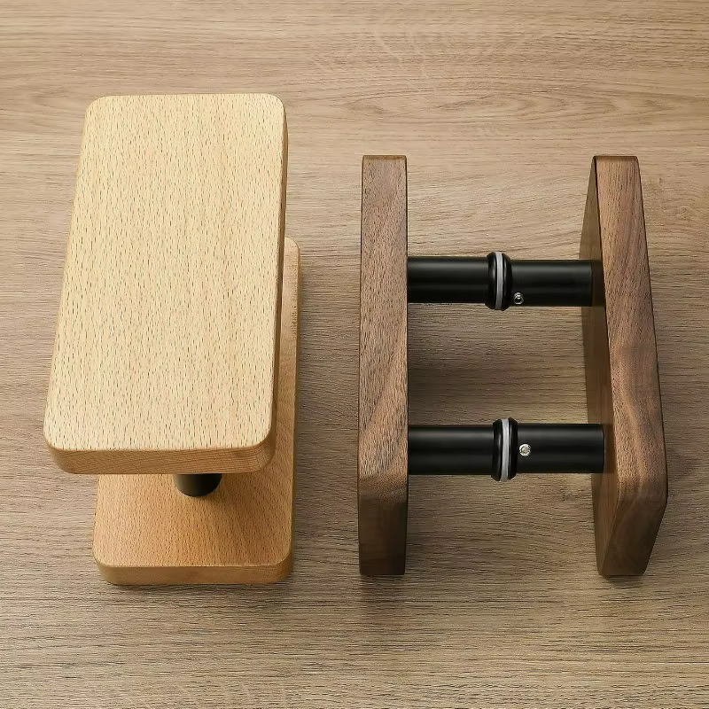 Poignées de porte en verre/bois minimalistes modernes