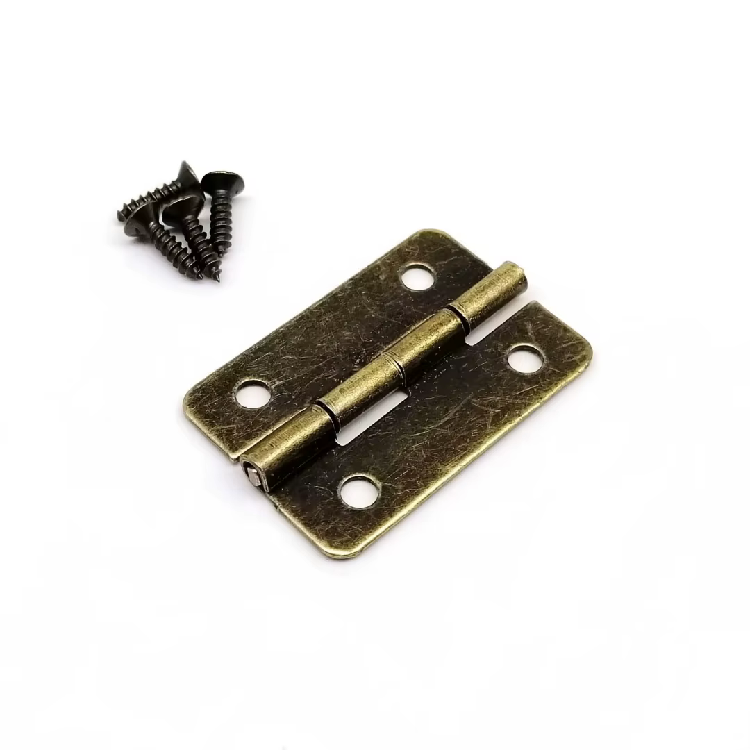 6 charnières en bois avec vis pour coffret à bijoux