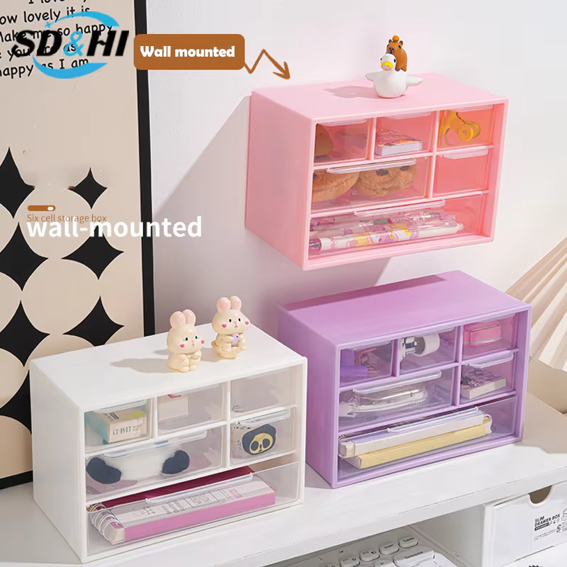 Boîte de rangement de bureau multicouche grande capacité