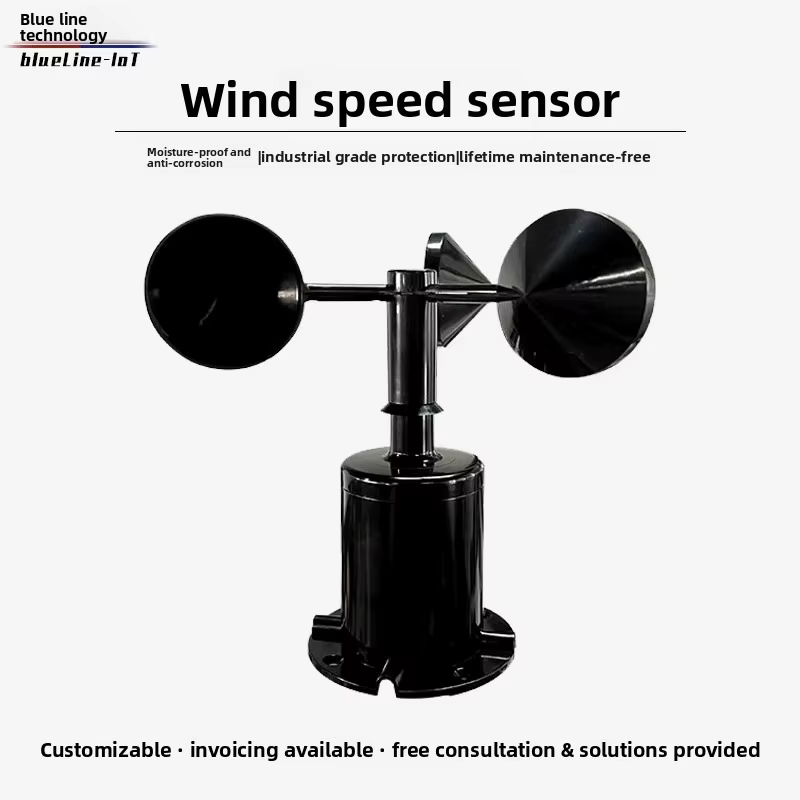 Capteur de vitesse et de direction du vent en polycarbonate 30 m/s pour station météo extérieure, anémomètre à 3 coupelles, sortie RS485 4-20MA 1-5V 2-10V