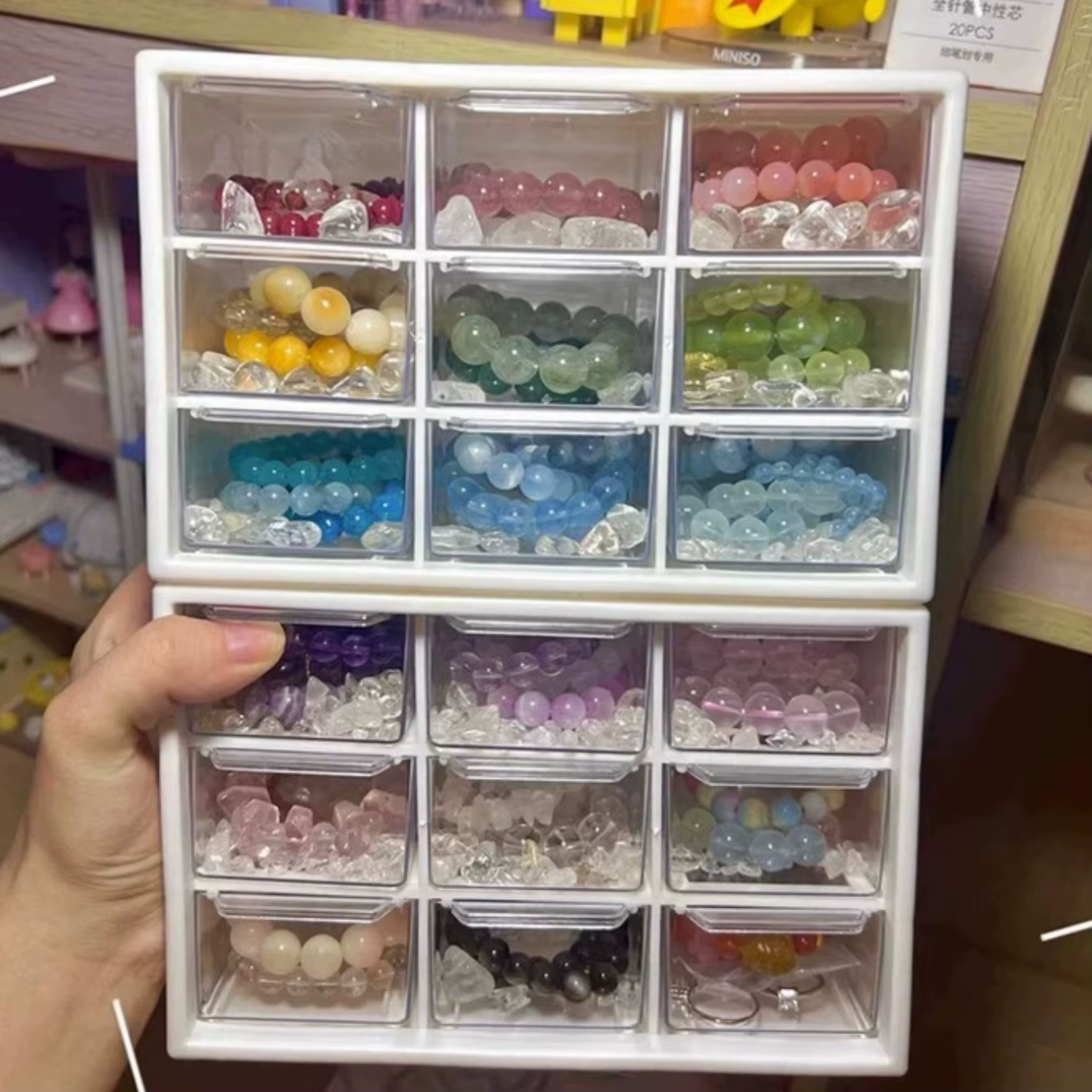 Boîte de rangement, tiroir transparent pour petites pièces