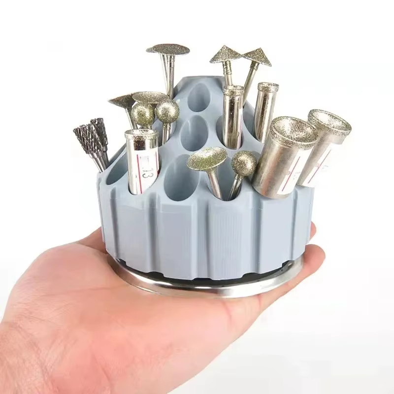 Boîte de rangement rotative à 360 degrés pour forets - Organisateur professionnel pour fraises de gravure et outils rotatifs pour atelier de bijouterie