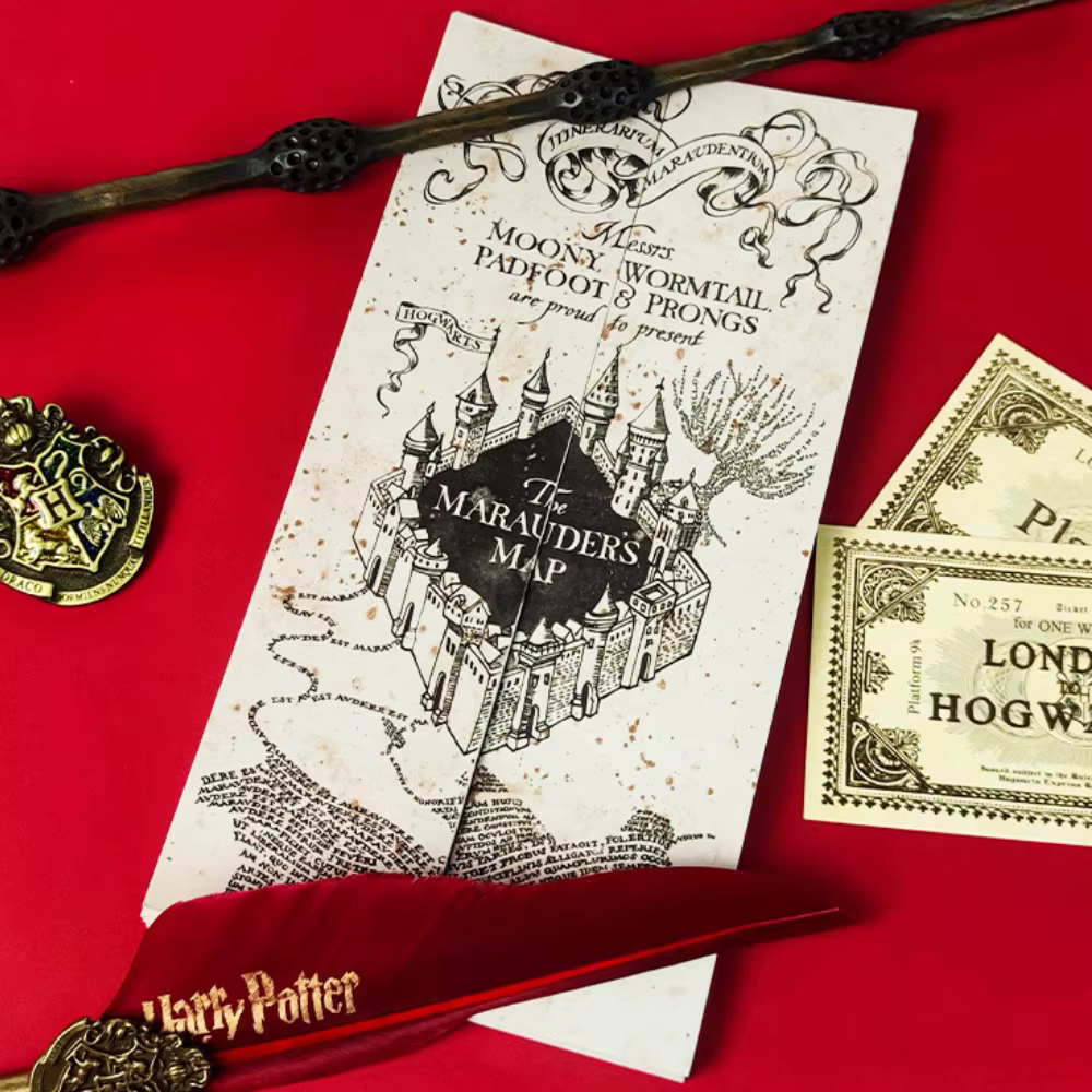Véritable carte au trésor de Harry Potter Poudlard édition complète haute définition cartes de Marauder cadeau de