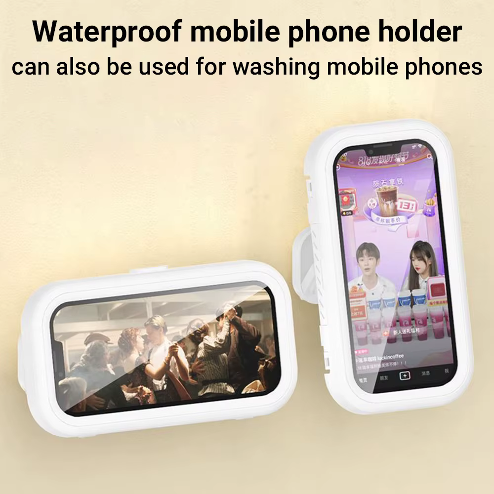 Boîte de rangement étanche pour téléphone portable, 1 pièce, avec un Design rotatif, adaptée à une utilisation dans la douche ou pour regarder des programmes TV