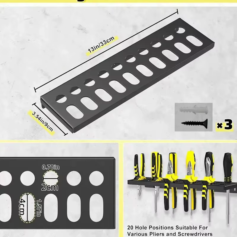 Support mural industriel en métal pour outils
