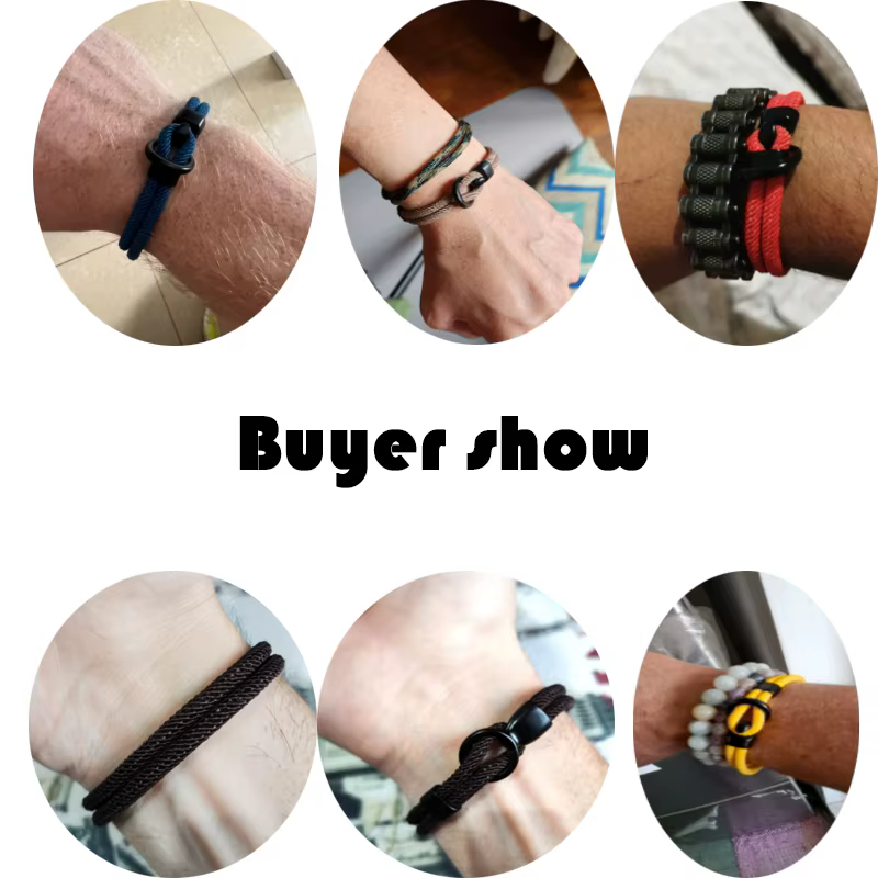 Bracelet en corde pour hommes, Double couche, pour Camping en plein air, accessoires de survie, paracorde, cadeau pour lui