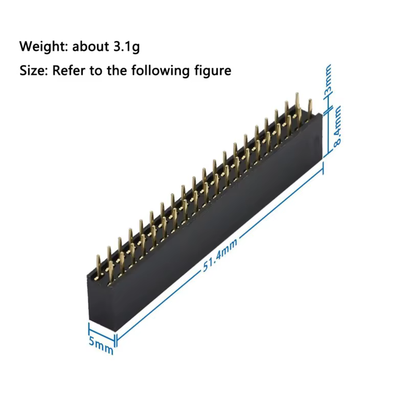 1 pièces 2*20 trois couches pas surélevé 2.54mm GPIO siège femelle à rangée surélevée adapté pour Raspberry PI 3B 3B + 4B