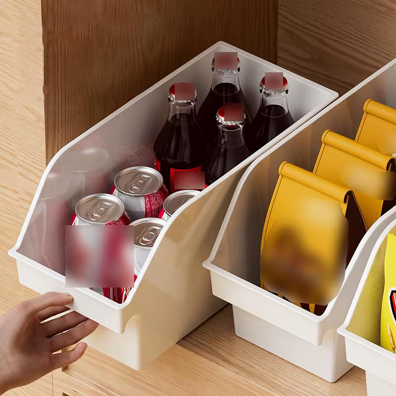 Boîte en plastique inclinée multifonctionnelle pour armoires domestiques