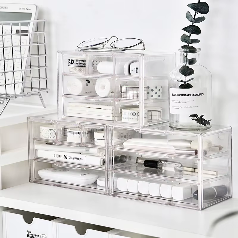 Boîte de Rangement de Bureau Multifonction avec Brosse et Porte-Stylo pour la Maison
