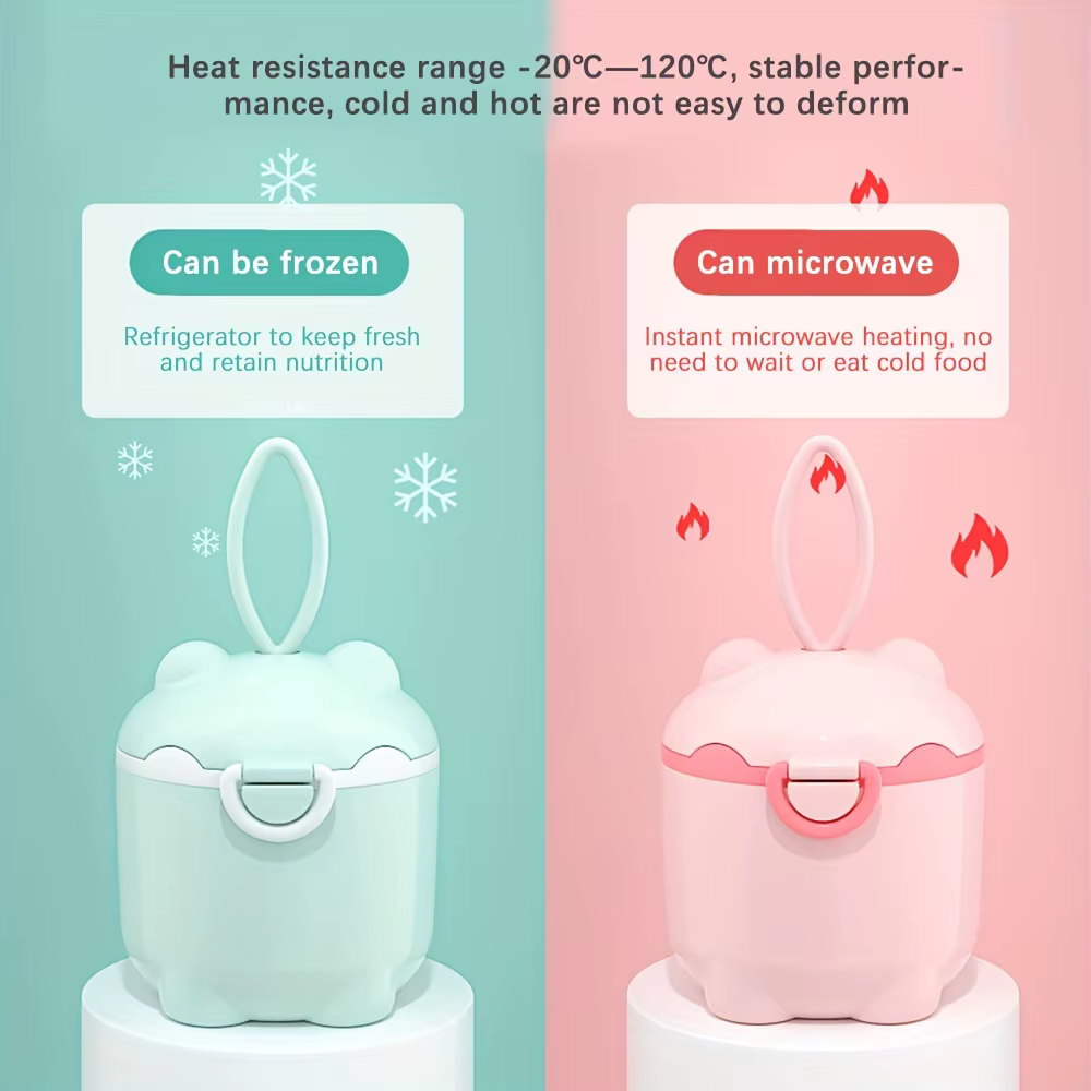 Boîte de lait en poudre Portable à quatre couches, récipient de lait en poudre, boîte rotative de stockage des aliments 1 pièce