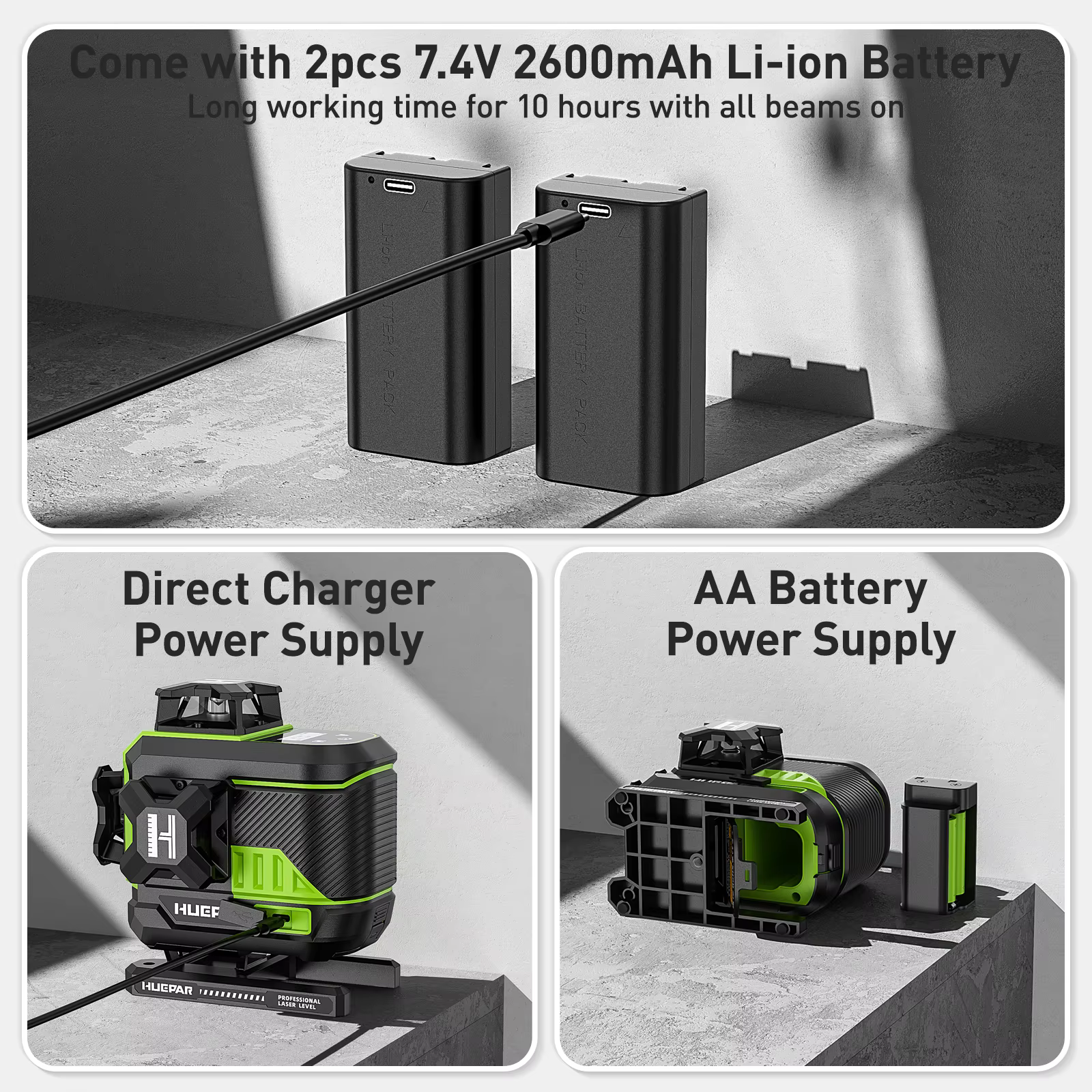 Huepar-Niveau laser vert 4D 16 lignes Z04CG