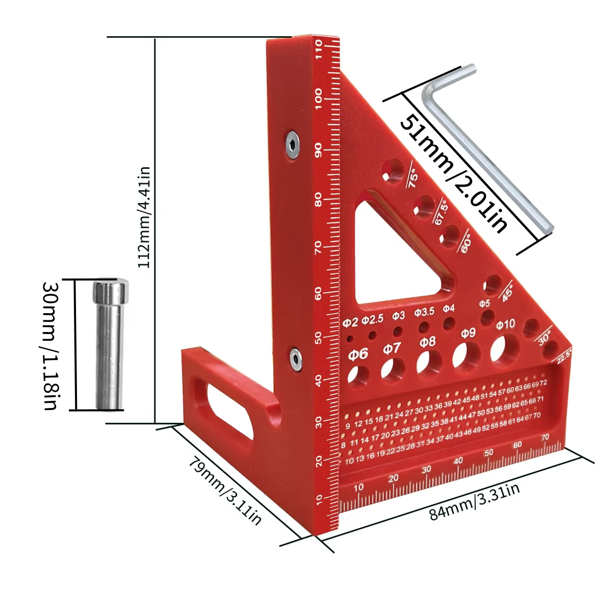 Règle de mesure multi-angle 3D