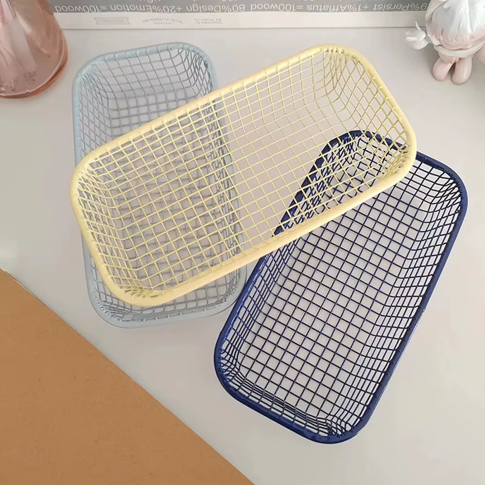 Nouveau Panier de rangement en métal Mini